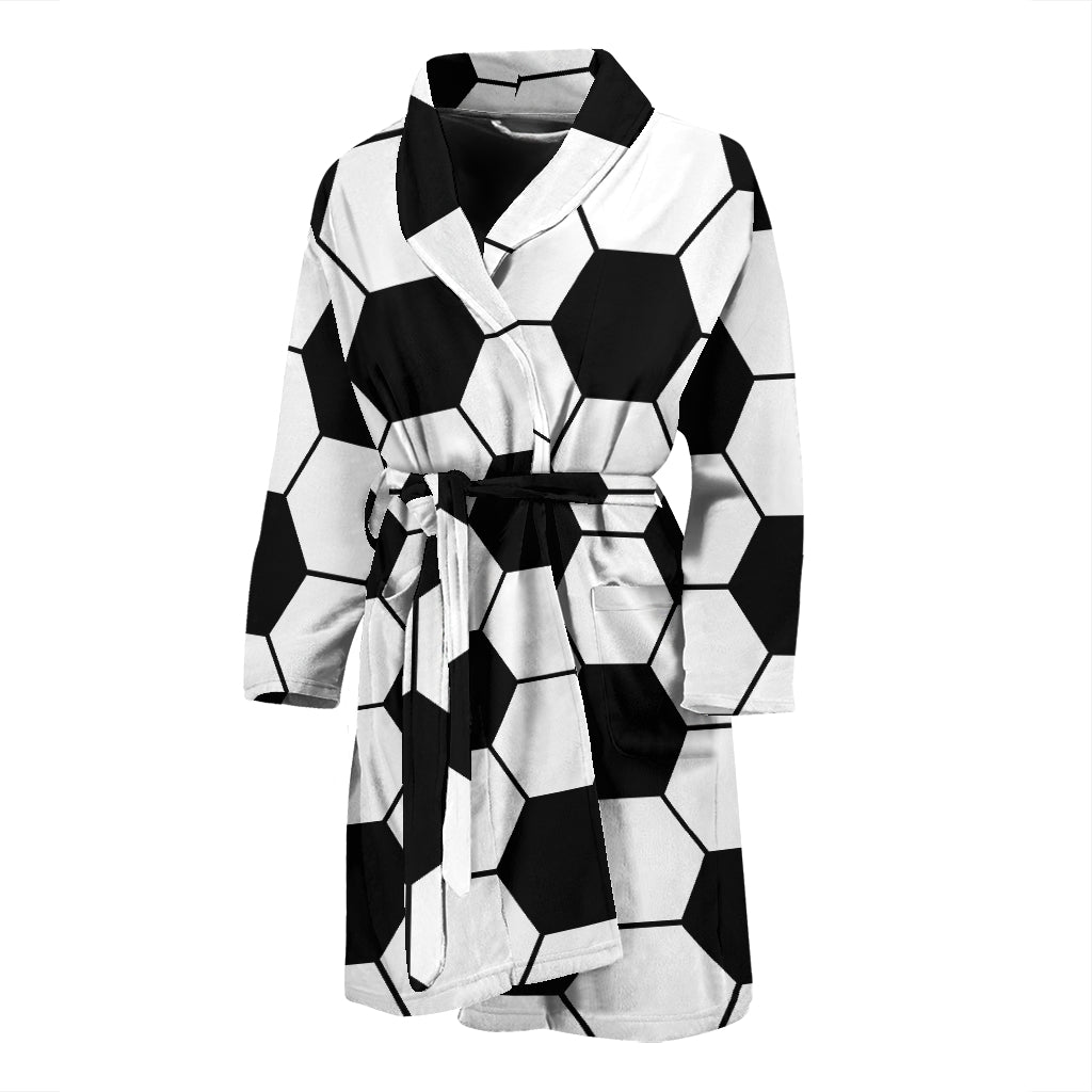 Soccer Ball Texture Print Design LKS303 Men Bathrobe