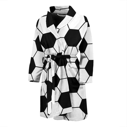 Soccer Ball Texture Print Design LKS303 Men Bathrobe