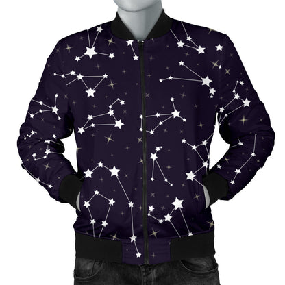 Zodiac Star Pattern Design Print Men Bomber Jacket