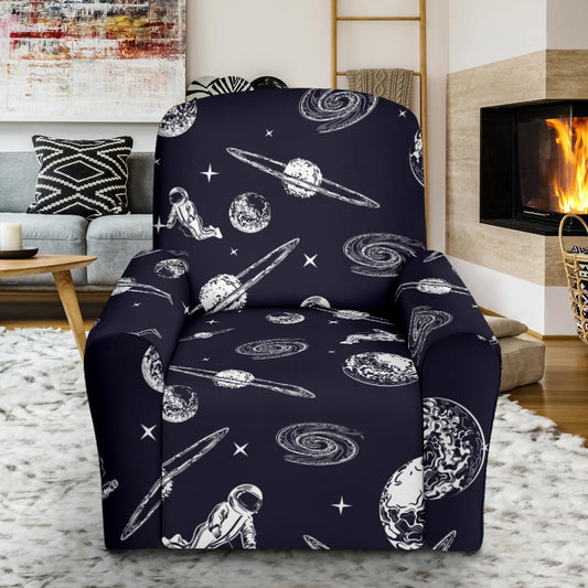 Space Astronaut Print Design LKS302 Recliner Slipcover with Pocket