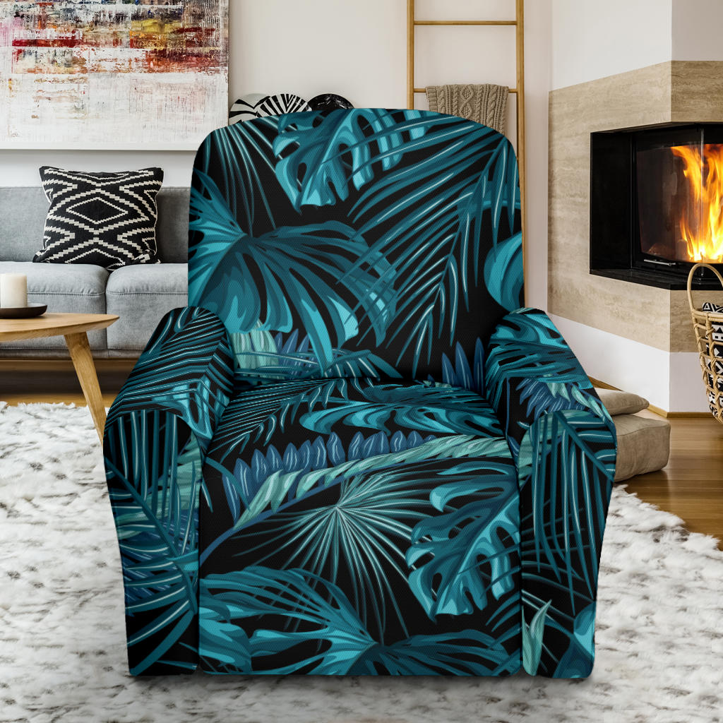 Palm Leaf Pattern Print Design A03 Recliner Slipcover with Pocket