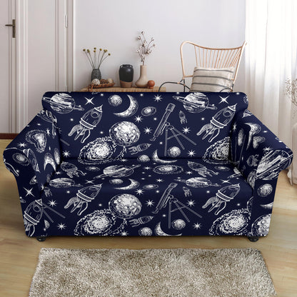 Space Rocket Print Design LKS301 Loveseat Couch Slipcover