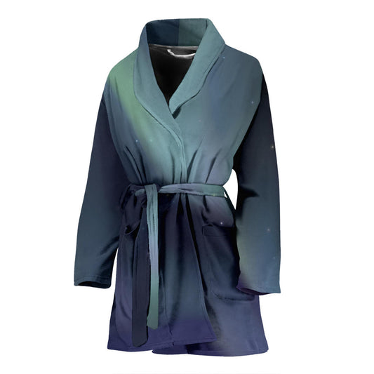 Aurora Borealis Pattern Print Design 01 Women Bathrobe