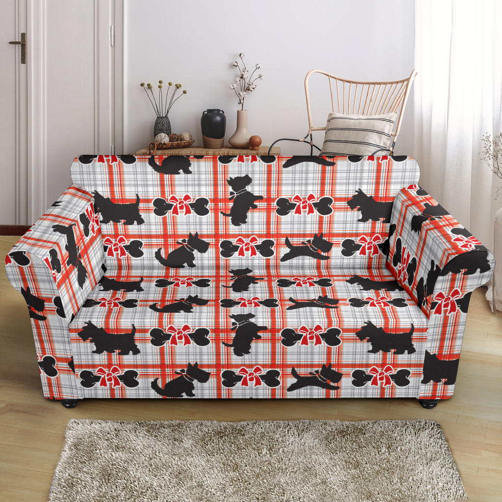 Scottish Terriers Print Design LKS3014 Loveseat Couch Slipcover