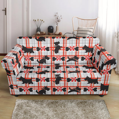 Scottish Terriers Print Design LKS3014 Loveseat Couch Slipcover