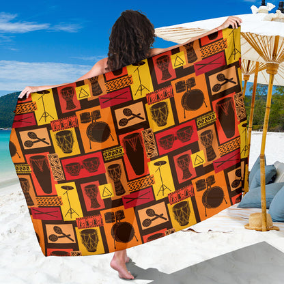 Percussion Pattern Print Design 02 Sarong Pareo Wrap