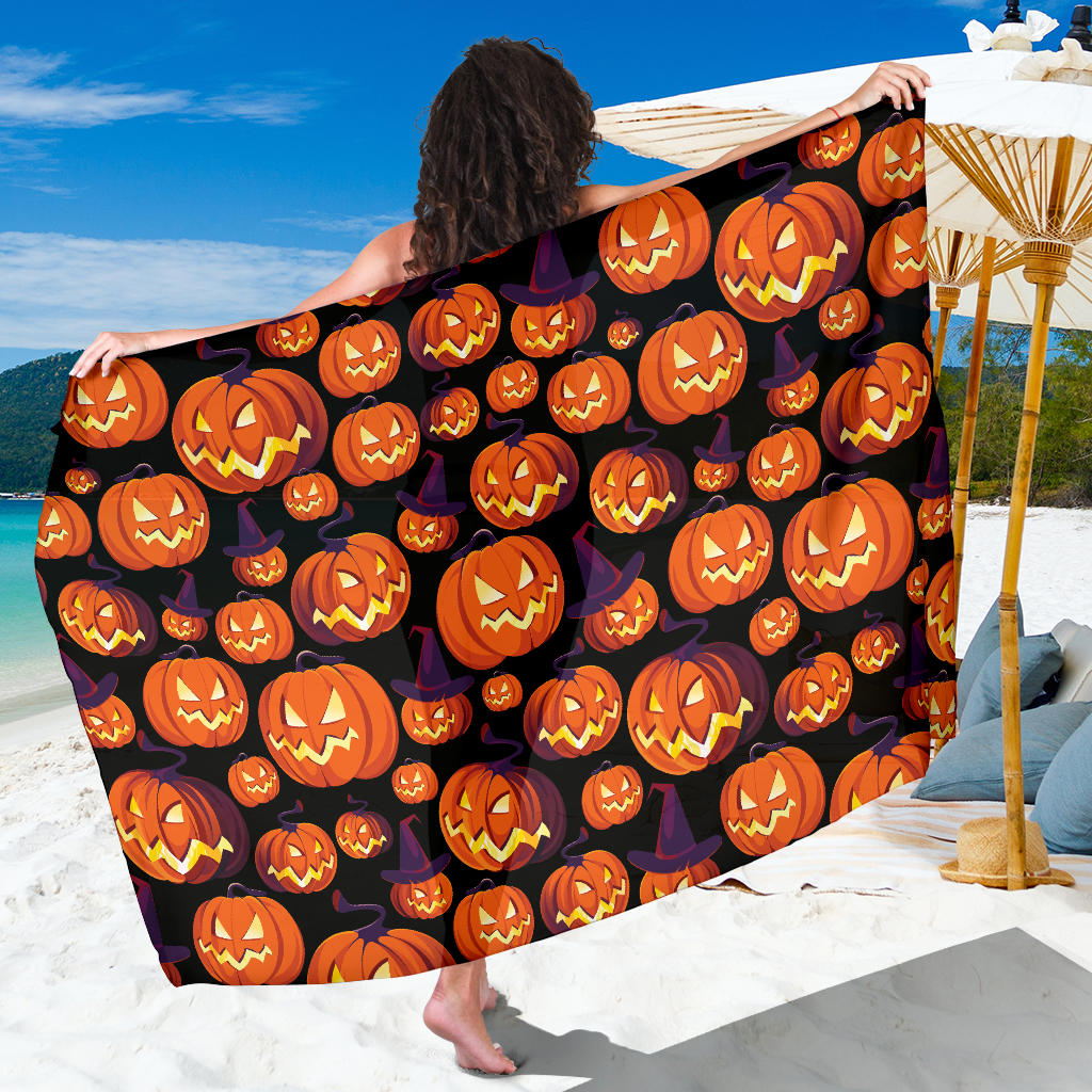 Halloween Pattern Print Design 04 Sarong Pareo Wrap