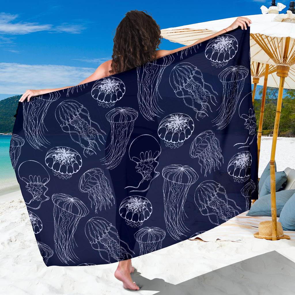 Jellyfish Pattern Print Design 05 Sarong Pareo Wrap