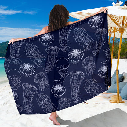 Jellyfish Pattern Print Design 05 Sarong Pareo Wrap