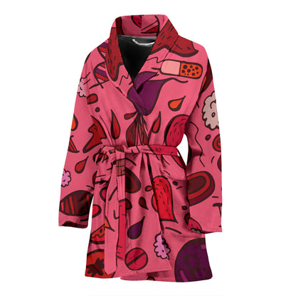 Phlebotomist Pattern Print Design A01 Women Bathrobe