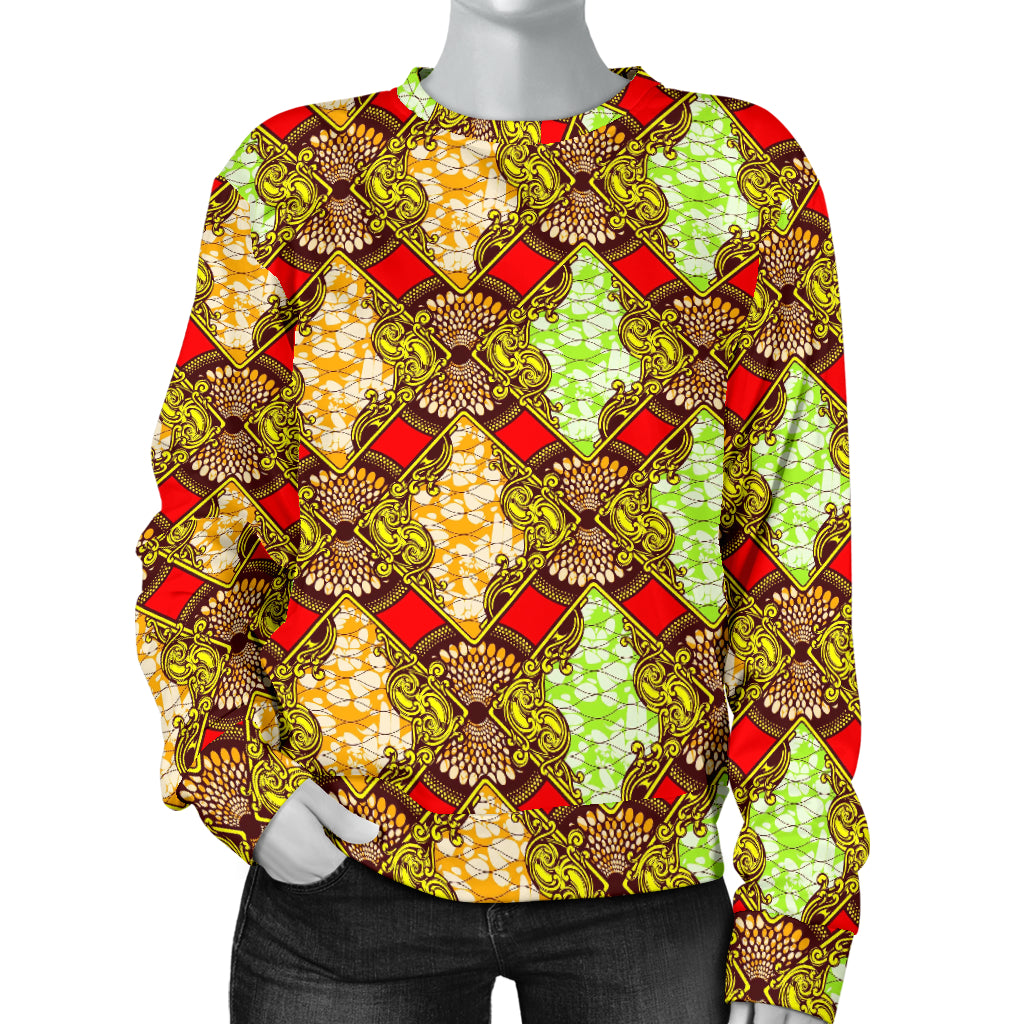 African Classic Print Pattern Women Long Sleeve Sweatshirt