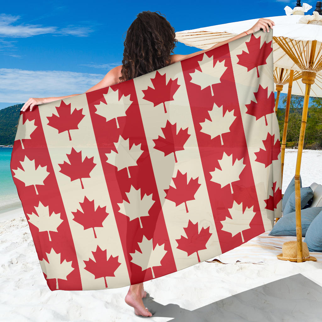 Maple Leaf Pattern Print Design 02 Sarong Pareo Wrap