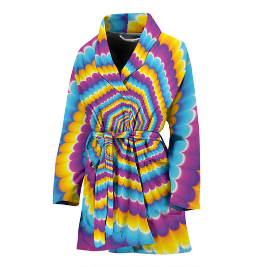 Optical illusion Pattern Print Design A04 Women Bathrobe