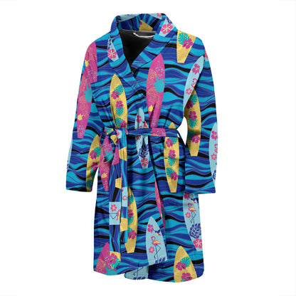 Surfboard Print Design LKS304 Men Bathrobe
