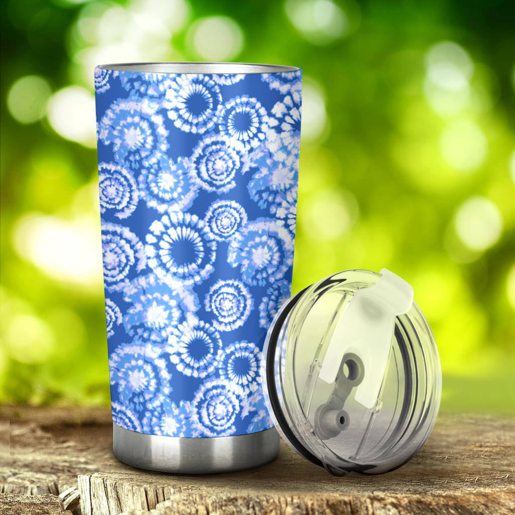 Tie Dye Blue Design Print Tumbler