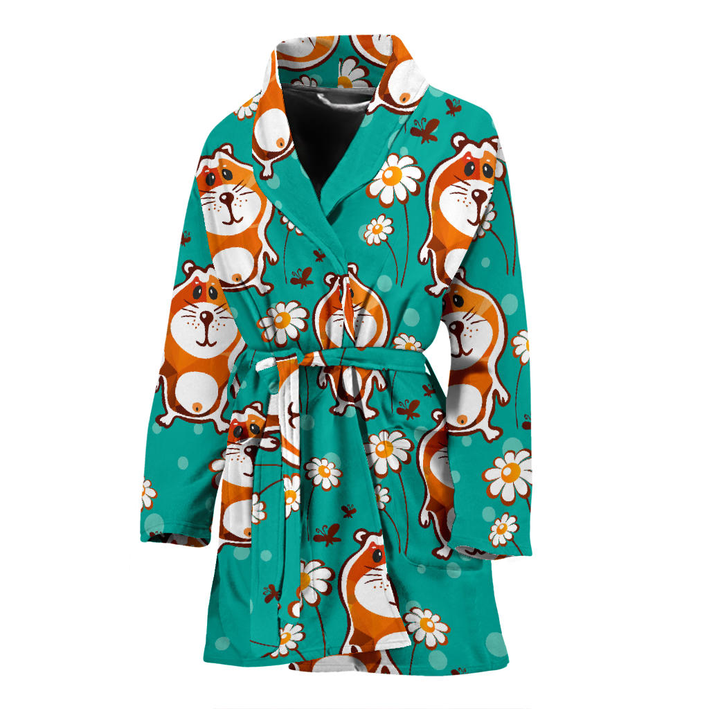 Hamster Pattern Print Design 01 Women Bathrobe