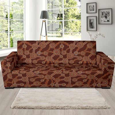 Aboriginal Pattern Print Design 03 Sofa Slipcover