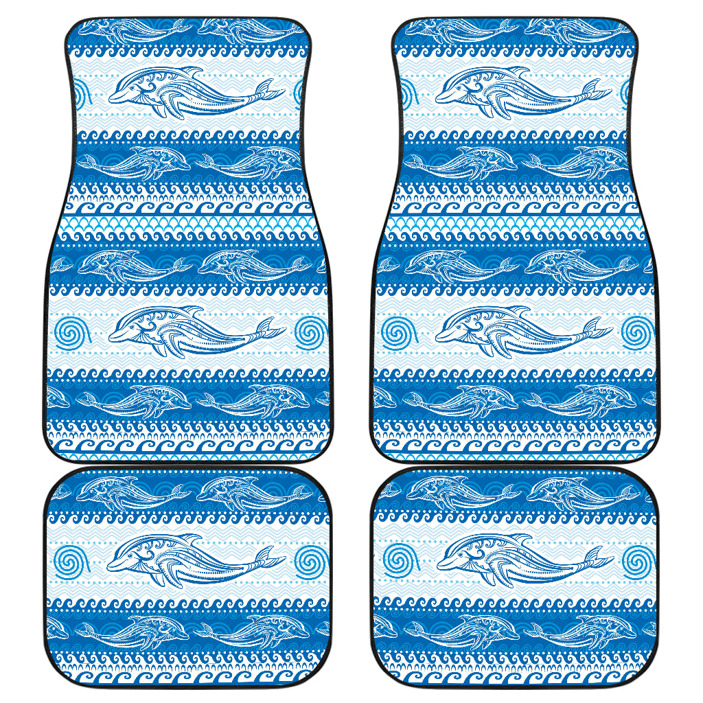 Dolphin Tribal Print Pattern Car Floor Mats Front Back