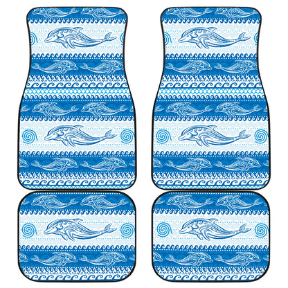 Dolphin Tribal Print Pattern Car Floor Mats Front Back