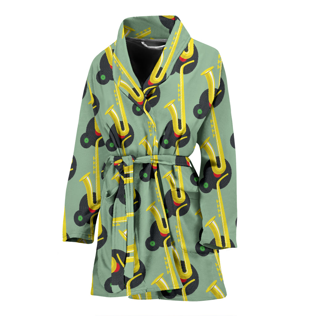 Saxophone Print Design LKS405 Women Bathrobe