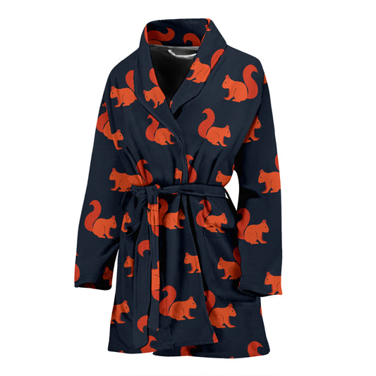 Squirrel Print Design LKS306 Women Bathrobe