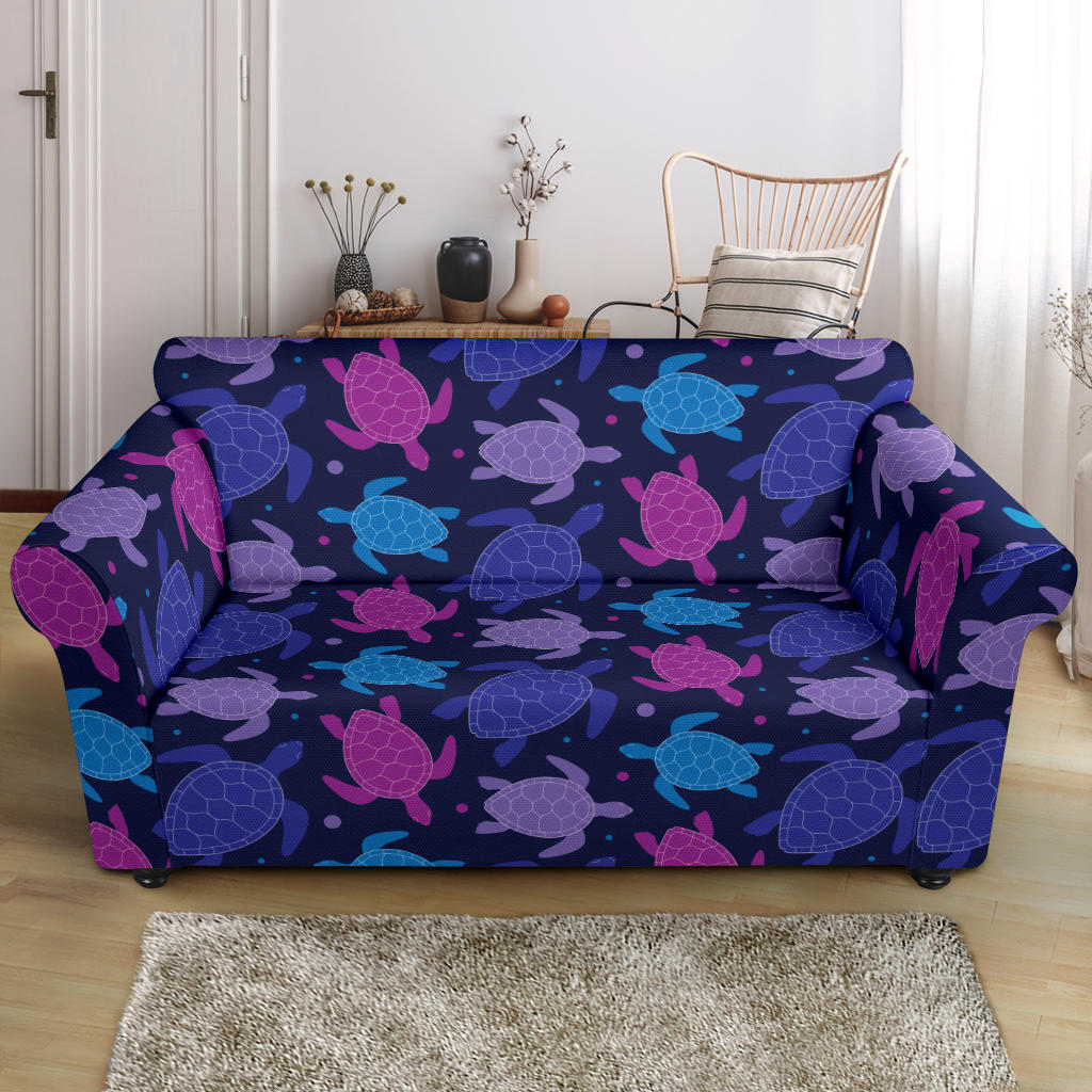 Sea Turtle Print Design LKS309 Loveseat Couch Slipcover