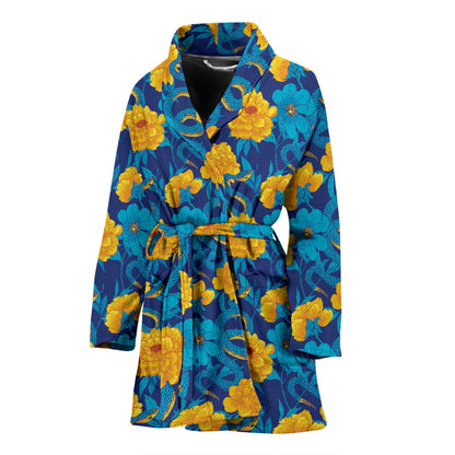 Boa Pattern Print Design 01 Women Bathrobe