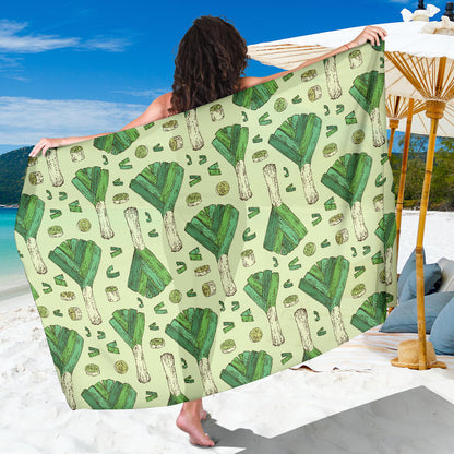 Leek Pattern Print Design 04 Sarong Pareo Wrap