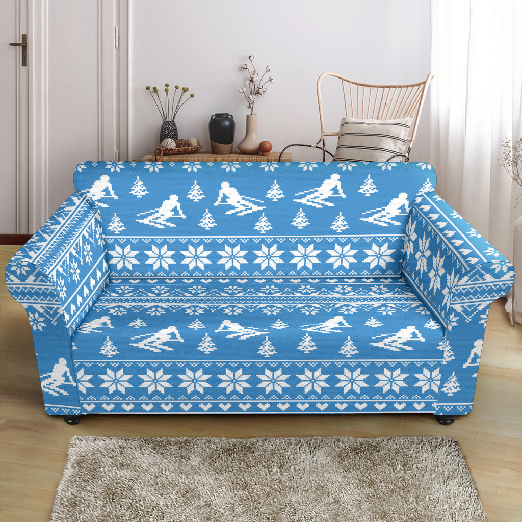 Ski Knit Pattern Print Design LKS302 Loveseat Couch Slipcover