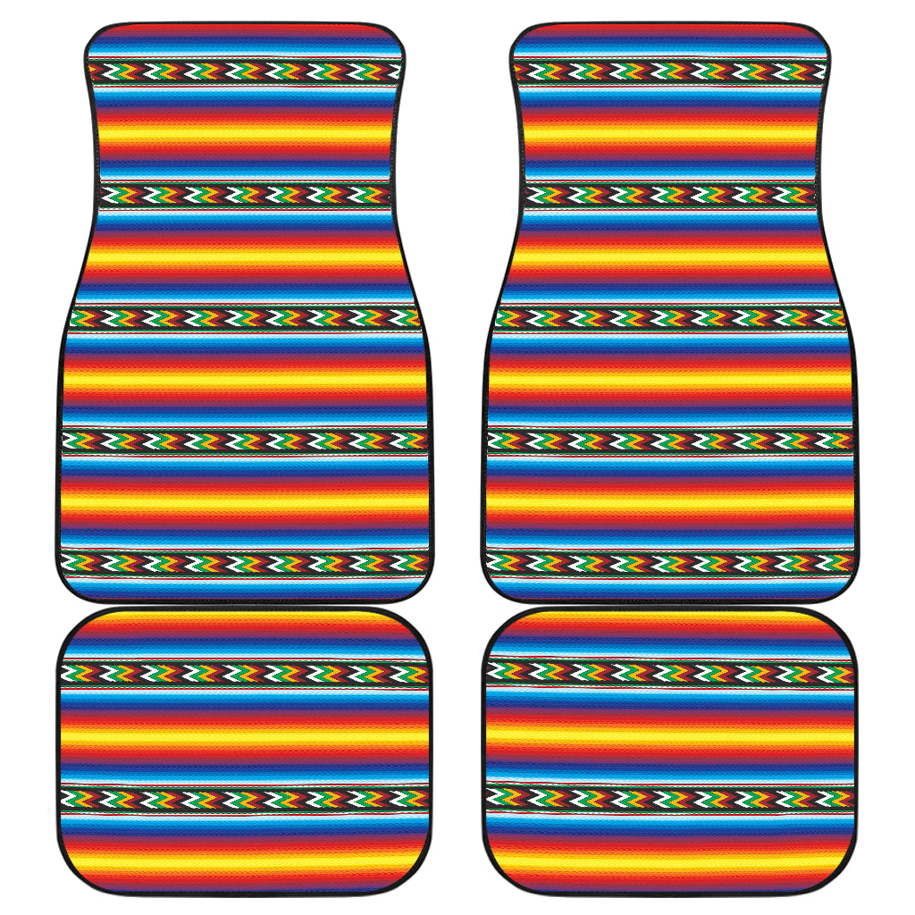 Mexican Blanket ZigZag Print Pattern Car Floor Mats Front Back
