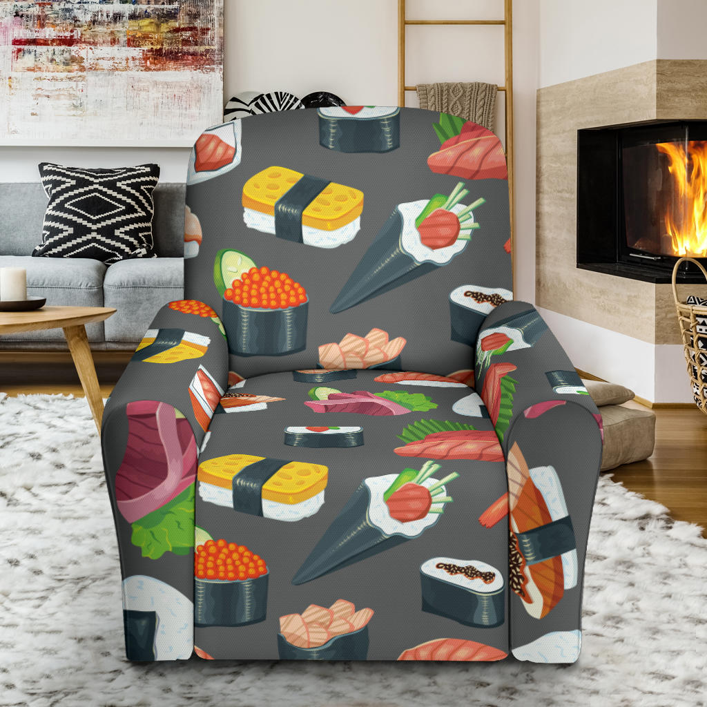 Sushi Print Design LKS302 Recliner Slipcover with Pocket