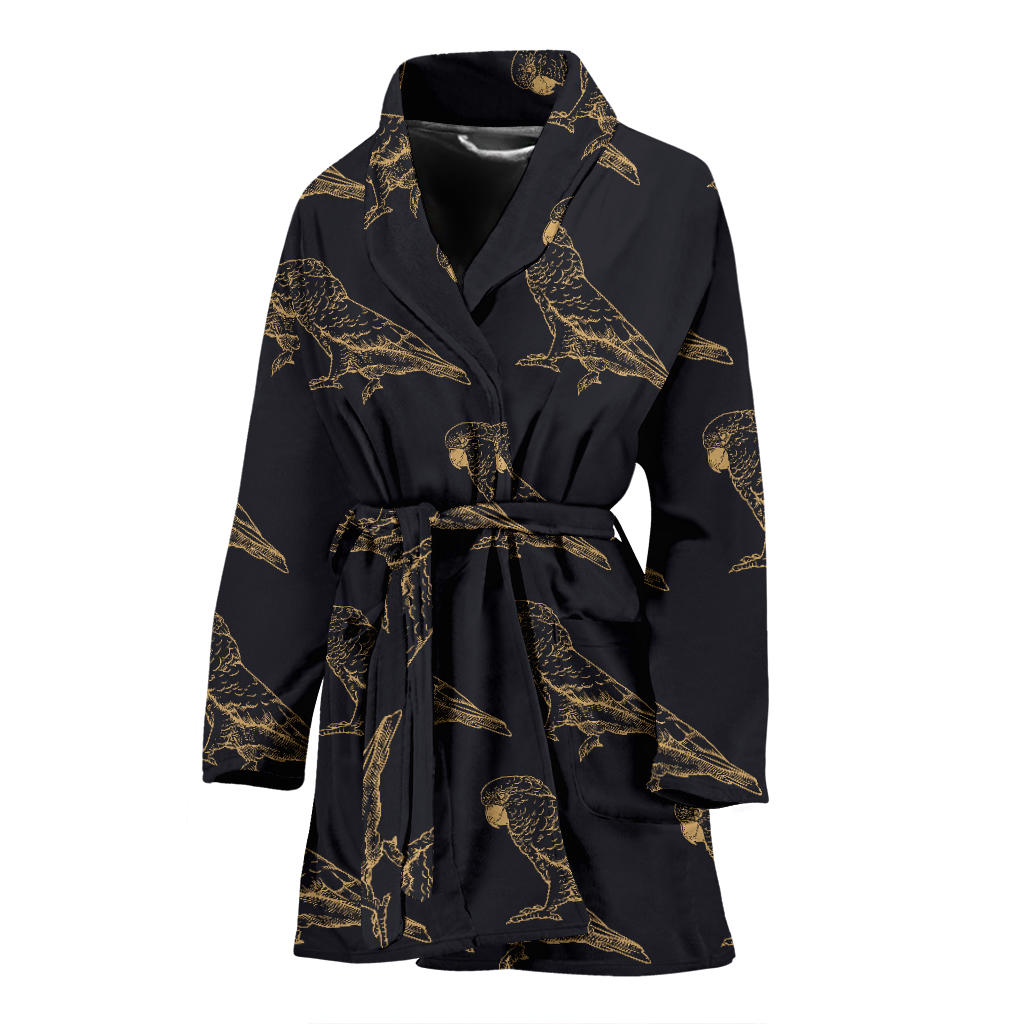 Parakeet Pattern Print Design A04 Women Bathrobe