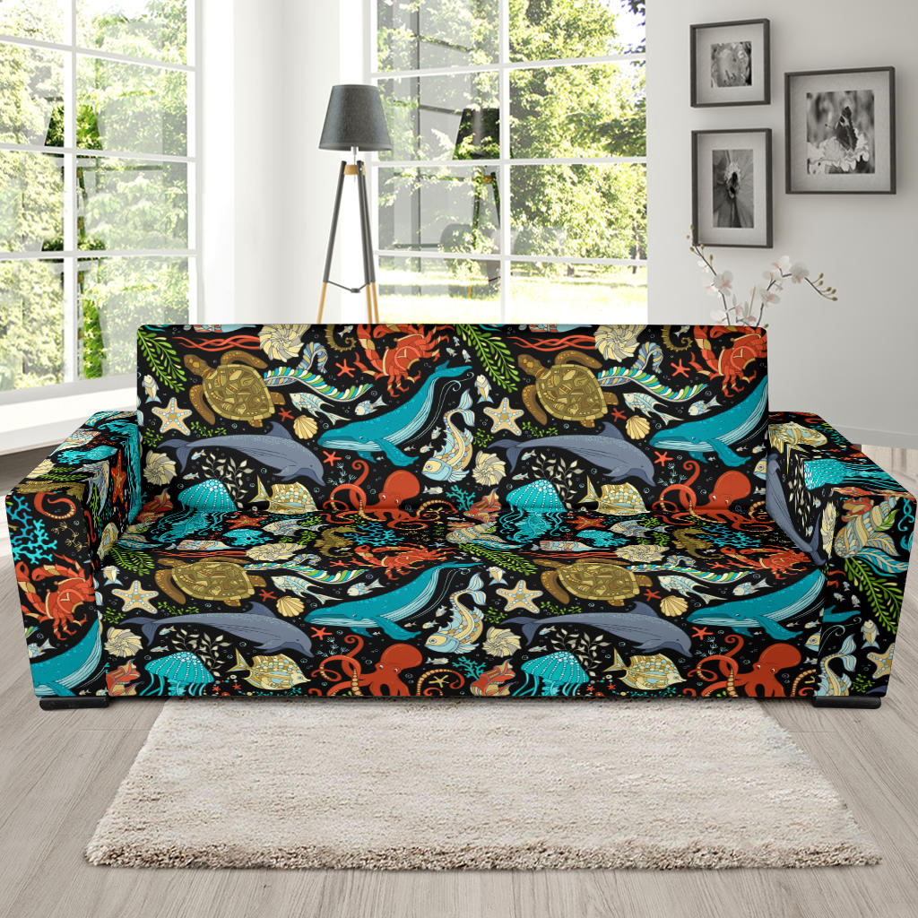Underwater Animal Print Design LKS301 Sofa Slipcover