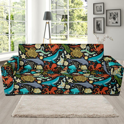 Underwater Animal Print Design LKS301 Sofa Slipcover