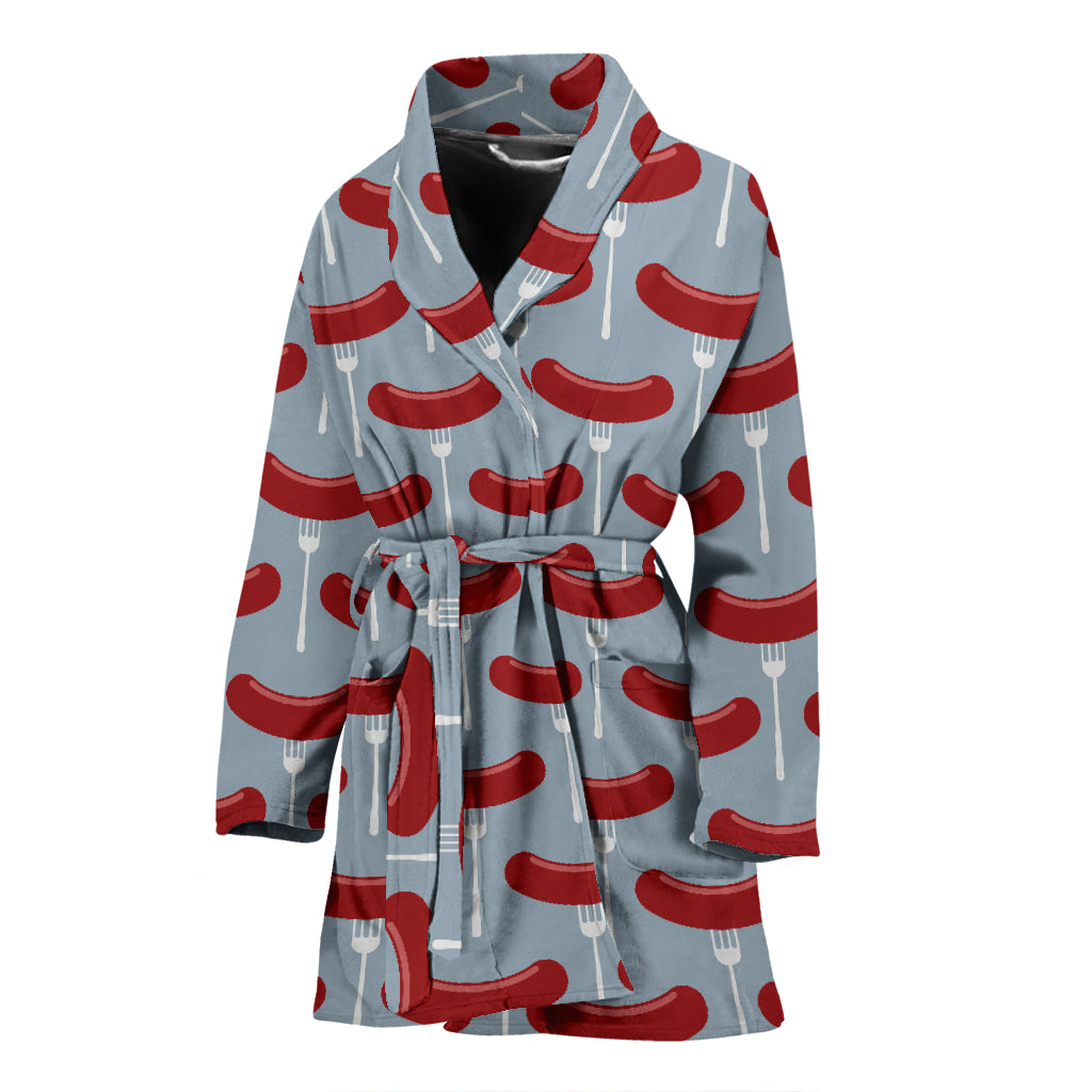Sausage Print Design LKS301 Women Bathrobe