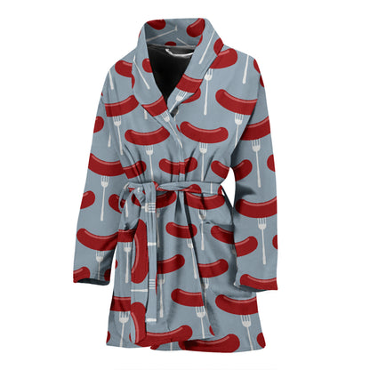 Sausage Print Design LKS301 Women Bathrobe