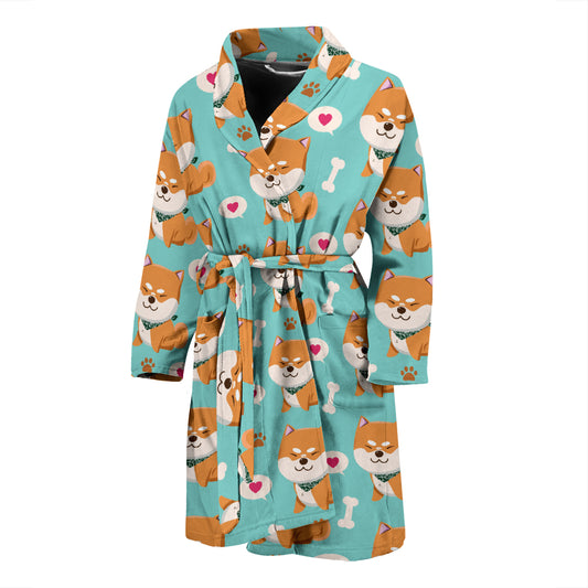 Shiba Inu Print Design LKS3013 Men Bathrobe