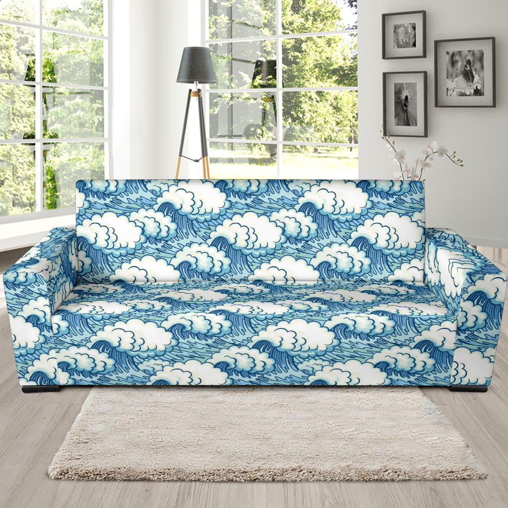 Wave Japan Style Print Design LKS304 Sofa Slipcover