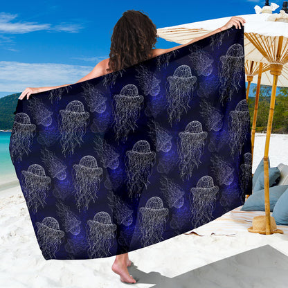 Jellyfish Pattern Print Design 02 Sarong Pareo Wrap