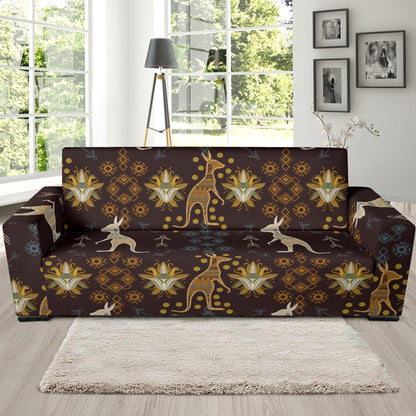 Kangaroos Pattern Print Design 03 Sofa Slipcover
