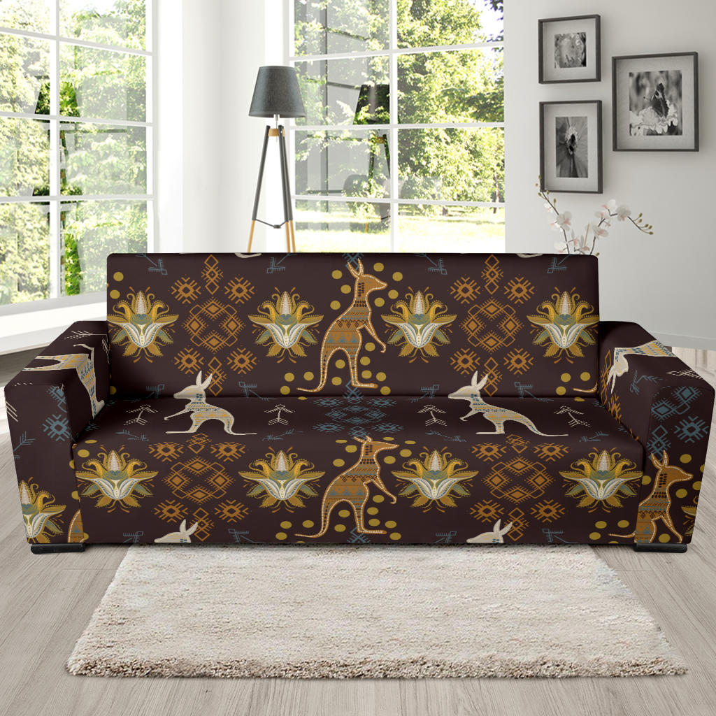 Kangaroos Pattern Print Design 03 Sofa Slipcover