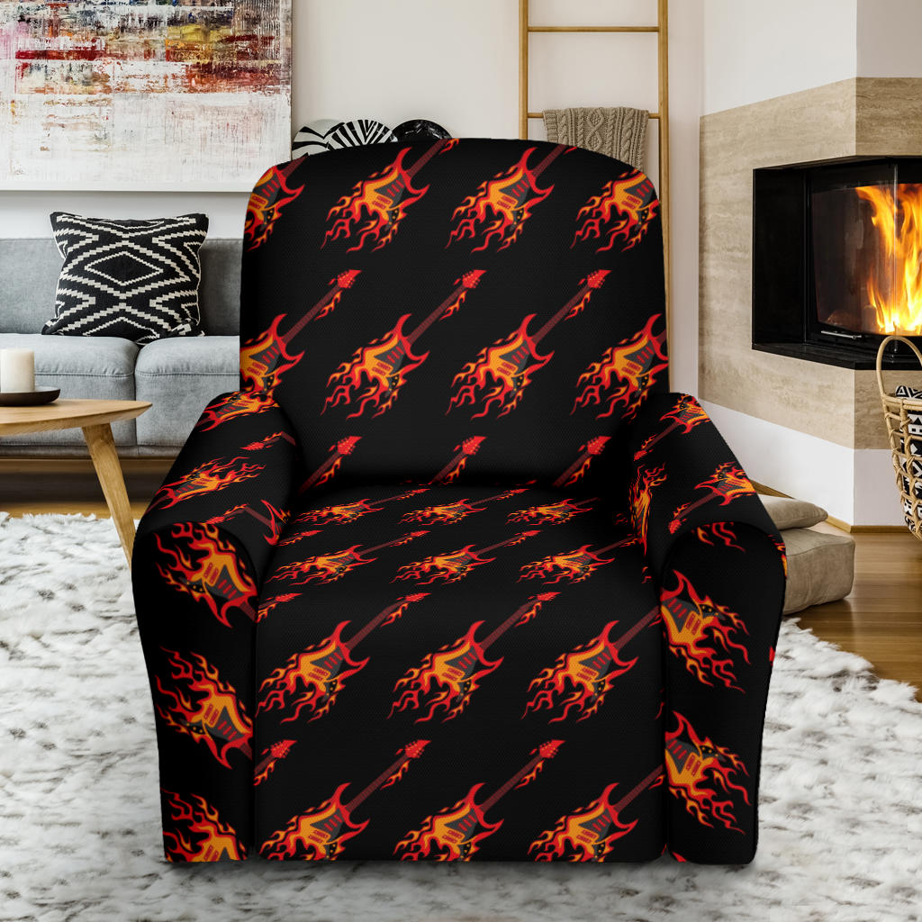 Electric Guitar Print Design LKS406 Recliner Slipcover with Pocket