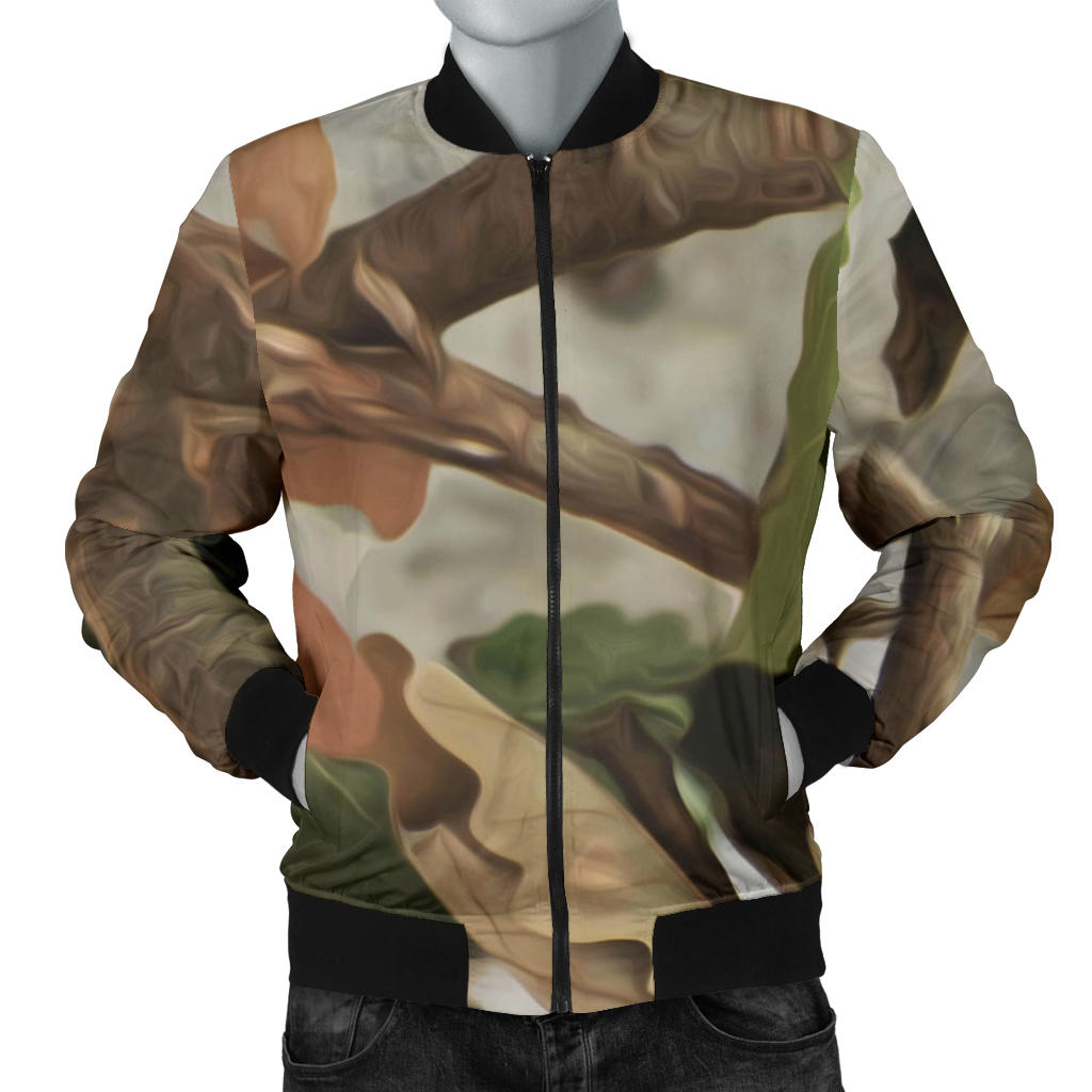 Camo Realistic Tree Forest Print Men Bomber Jacket