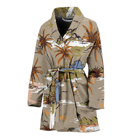 Pacific island Pattern Print Design A05 Women Bathrobe