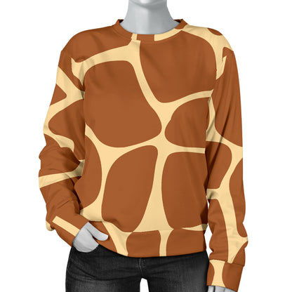 Giraffe Texture Print Women Long Sleeve Sweatshirt