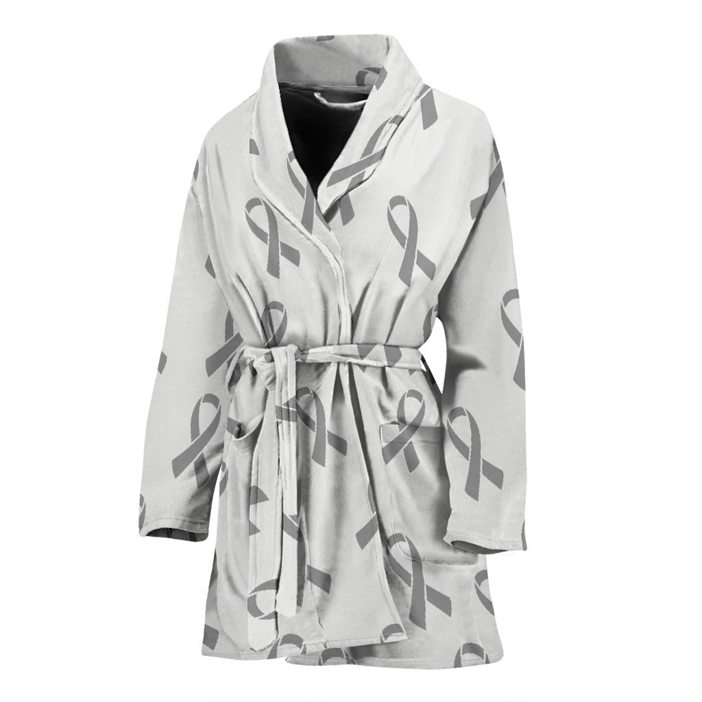 Brain cancer Pattern Print Design 01 Women Bathrobe
