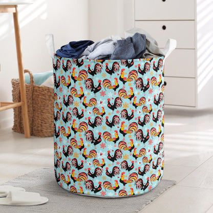 Rooster Themed Design Laundry Basket