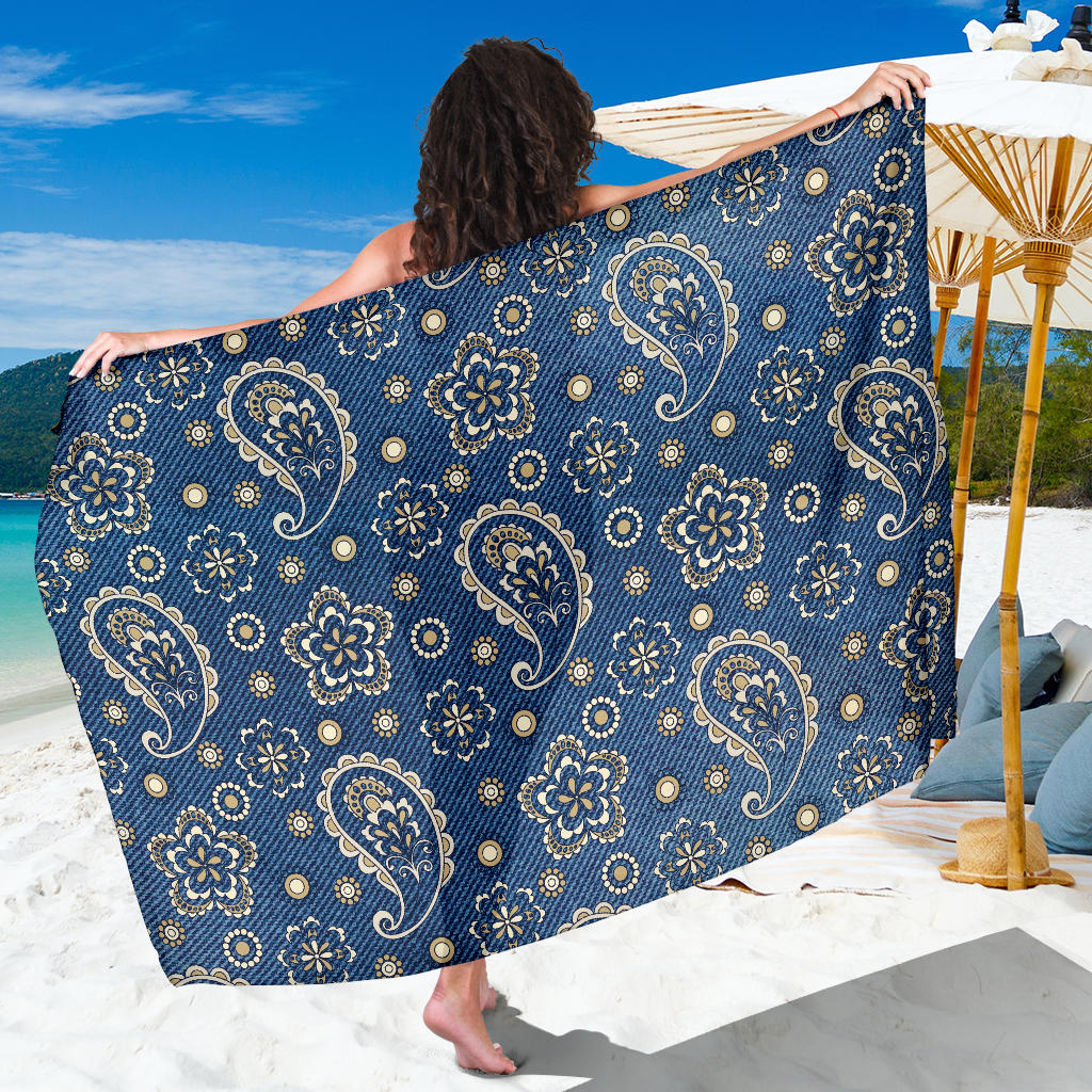 Jean Paisley Pattern Print Design 01 Sarong Pareo Wrap