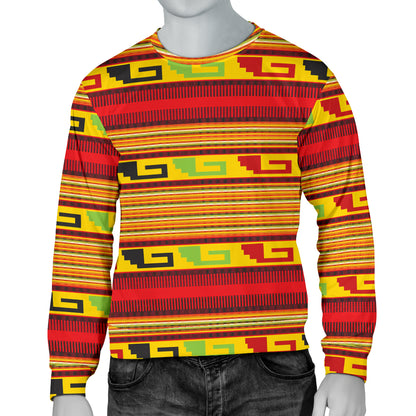 Mexican Blanket Ornament Print Pattern Men Long Sleeve Sweatshirt