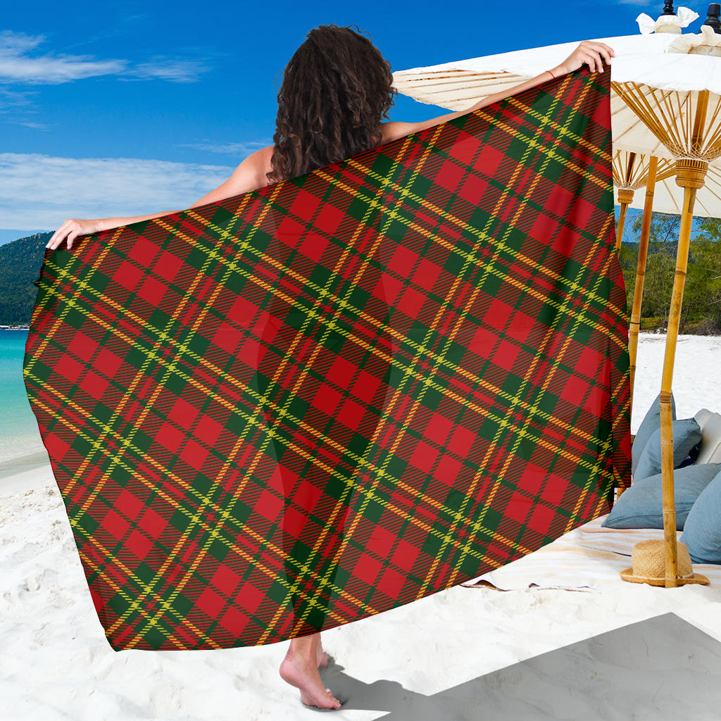 Plaid Holiday Pattern Print Design A01 Sarong Pareo Wrap